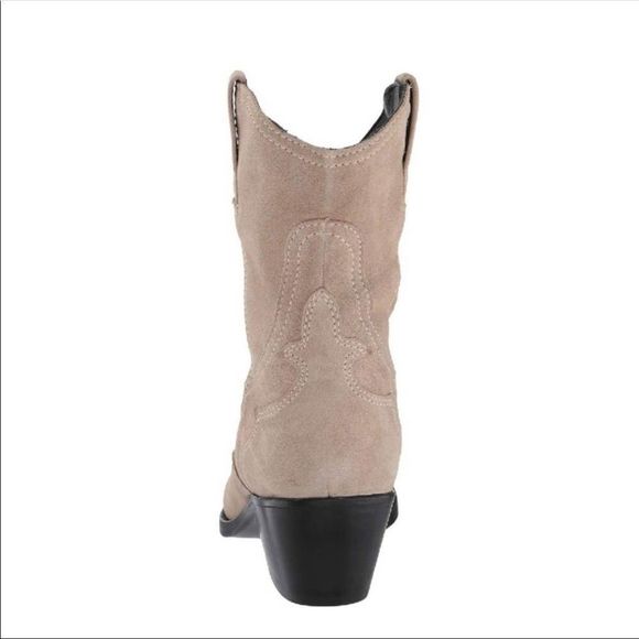 All Saints Shira Suede Western Boots in Stone 40/10 - Picture 4 of 8